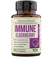Immune Support Supplement with Sambucus Elderberry, Zinc, Vitamin C (Pureway-C), Ginger, Echinace...