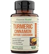 Turmeric Curcumin, Saffron, True Ceylon Cinnamon, Cardamom Supplement with BioPerine - Antioxidan...