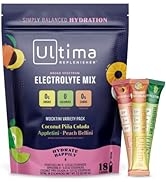 Ultima Replenisher Electrolyte Hydration Powder, Mocktini, 18 Count Stickpacks Pouch - Sugar Free...