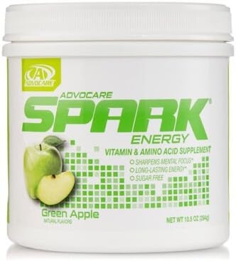 Advocare Spark Energy & Amino Acid Metal Focus Long Lasting Energy Sugar Free 42 Servings 21 Vitamins Choose from 10 Flavors (Green Apple)