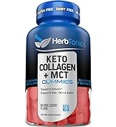 Herbtonics Keto Gummies with MCT + Collagen | Sugar Free | Anti Aging, Hair Growth, Skin Care & S...