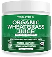 Organic Wheatgrass Juice Powder - Grown in Volcanic Soil of Utah - Raw & BioActive Form, Cold-Pre...