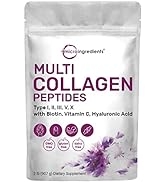 Multi Collagen Powder, 2 Pounds (32 Ounce) - Type I,II,III,V,X with Biotin, Hyaluronic Acid, Vita...