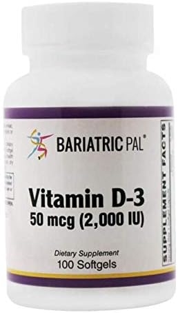 BariatricPal Vitamin D-3 50mcg (2,000 IU) Softgels (100 Count)