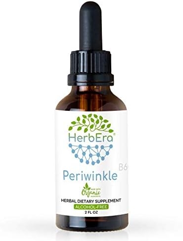 Periwinkle B60 Alcohol-Free Herbal Extract Tincture, Organic Periwinkle (Vinca Major) Dried Herb (2 fl oz)