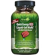 Irwin Naturals Quick Energy RED Liquid-Gel Multi with Nitric Oxide Booster - 72 Liquid Softgels -...