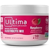Ultima Replenisher Raspberry Electrolyte Powder, New Formula, 30 Serving Canister (Net Wt.3.4 OZ(...