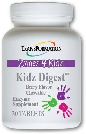 Transformation Enzymes Kidz Digest Chewable, Tablets - #1 Practitioner Recommended - Promote Healthy and Complete Digestion and Elimination, for Kids (30 Count (Pack of 1))
