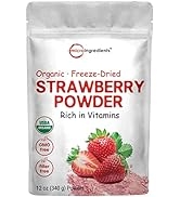 Organic Strawberry Freeze Dried Powder, 12 Ounce (56 Serving), Strawberry Powder for Baking, Best...