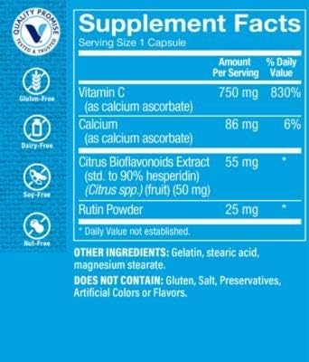The Vitamin Shoppe Buffered C Complex, Antioxidant That Supports Immune & Cardiovascular Health, Non-Acidic (300 Capsules)