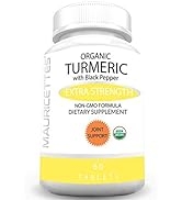 USDA Certified Organic Turmeric Curcumin Joint Supplement with Organic Black Pepper - Powerful Jo...