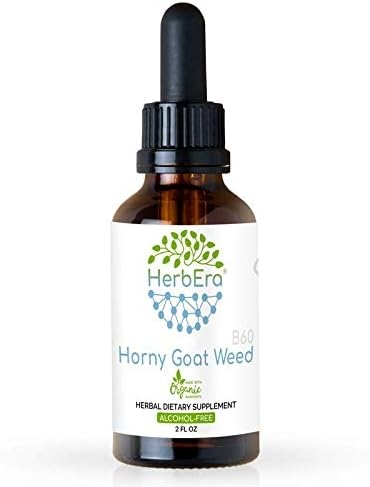 Horny Goat Weed B60 Alcohol-Free Herbal Extract Tincture, Super-Concentrated Organic Horny Goat Weed (Epimedium Grandiflorum, Barrenwort) 2 fl oz