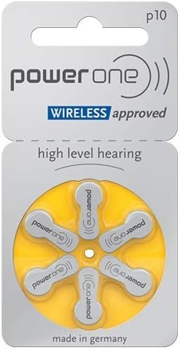 Power One Zinc Air Hearing Aid Batteries, (Yellow), P10, (120 Count)