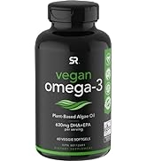 Vegan Omega-3 Fish Oil Alternative sourced from Algae Oil | Highest Levels of Vegan DHA & EPA Fat...