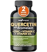 Quercetin with Vitamin C and Zinc - Quercetin 500mg - Quercetin with Bromelain - Zinc Quercetin -...