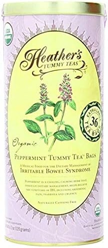 Heather's Tummy Teas Organic Peppermint Tea for IBS, 36 Jumbo Teabags