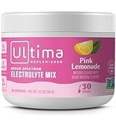 Ultima Replenisher, Electrolyte Hydration Powder, Pink Lemonade, 30 Serving Tub - Sugar Free, 0 C...