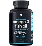Sports Research Triple Strength Omega 3 Fish Oil - Burpless Fish Oil Supplement w/ EPA & DHA Fatt...