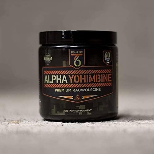 Team Six Supplements Alpha Yohimbine – Proven Yohimbe Bark Fat Burner, Weight Loss Pills That Work Fast - 3rd Party Tested for Purity and Potency, 60 veggie capsules