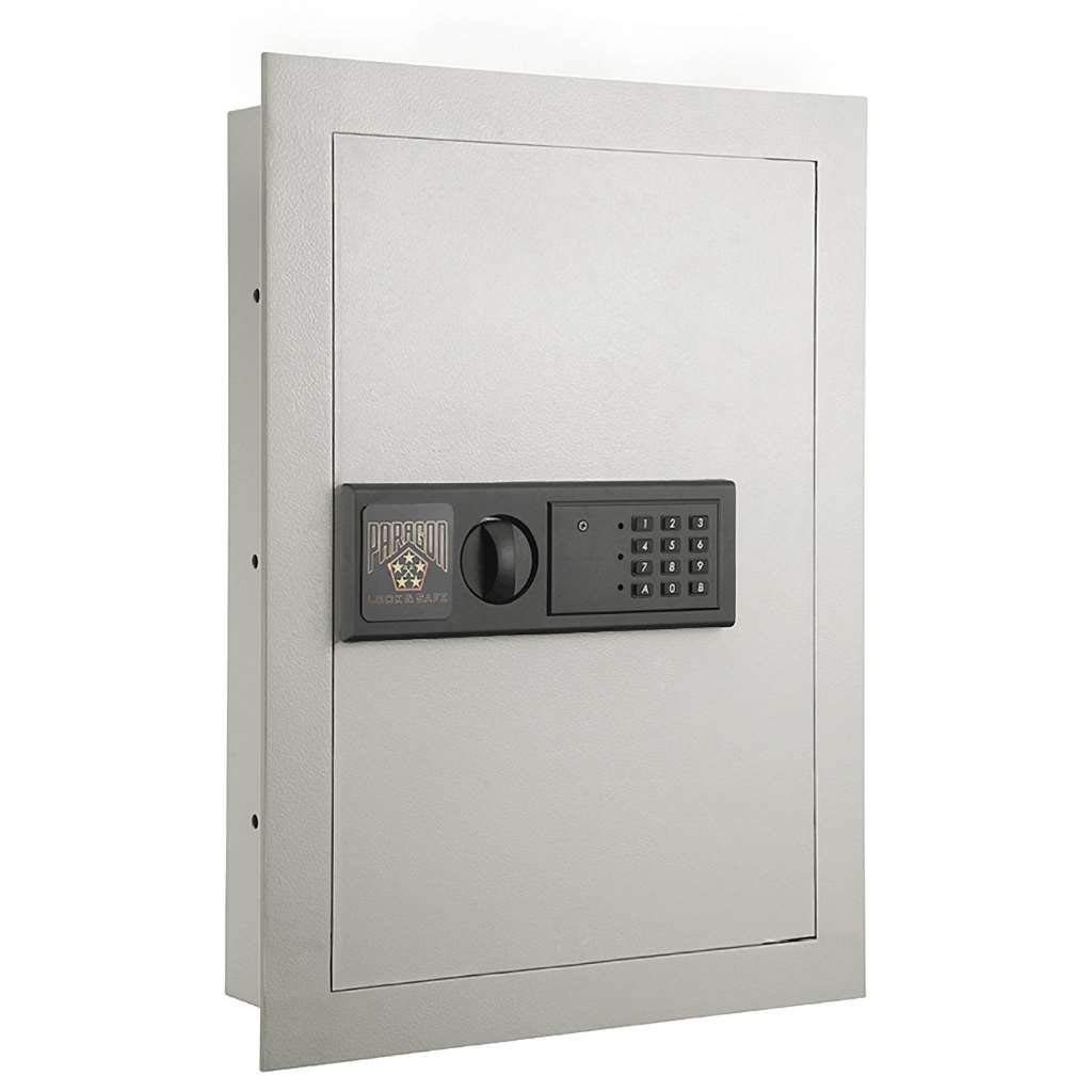 Digital Wall Safe – Flat, Electronic, Steel, Keypad, 2 Manual Override Keys – Protect Money, Jewelry, Passports – For Home or Business by Paragon, White, (83-DT5915)