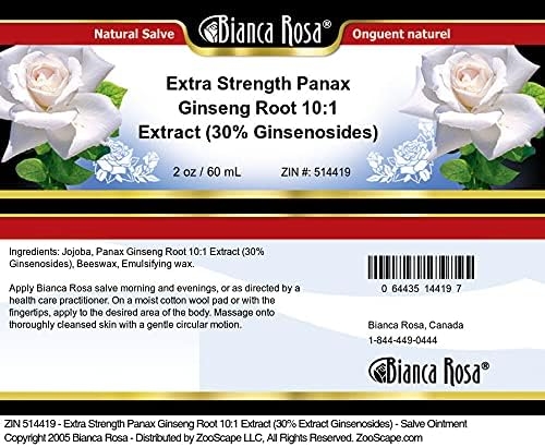 Extra Strength Panax Ginseng Root 10:1 Extract (30% Ginsenosides) - Salve Ointment (2 oz, ZIN: 514419)