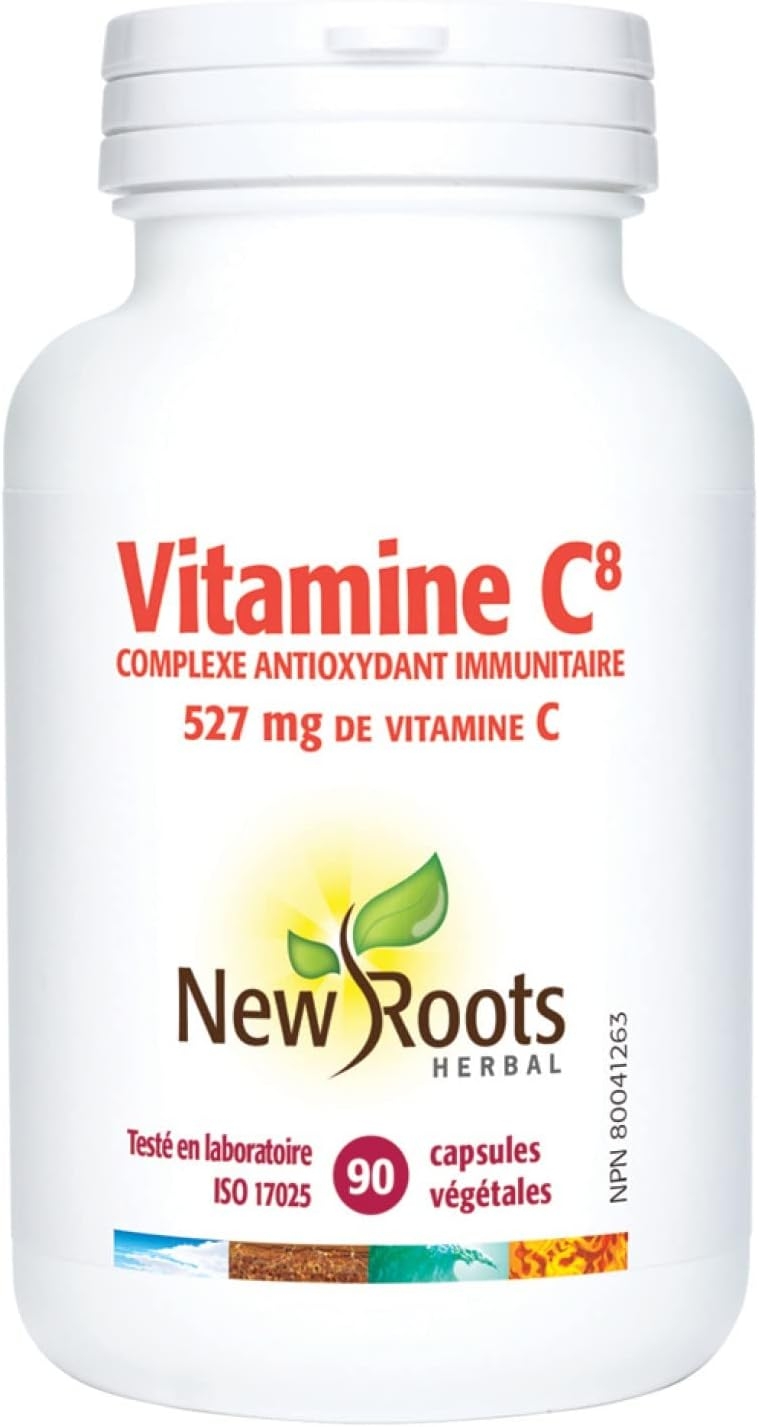 Vitamin C8, 527mg per Portion (90 Veg Caps) – 8 Sources of Vitamin C with Bioflavonoids, Green Tea & Zinc – Powerful Immune Support