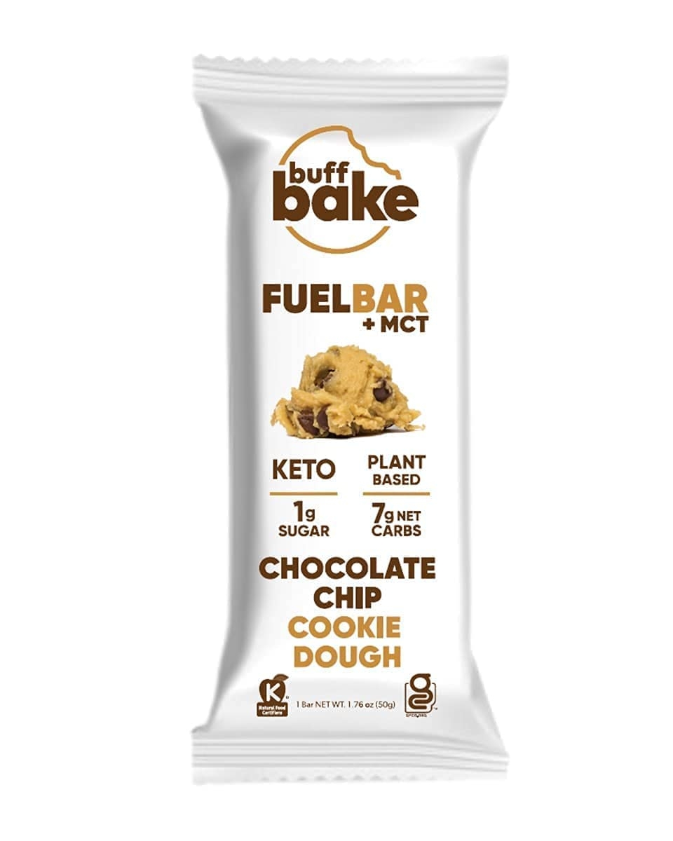 Buff Bake Fuel Bar Keto Protein Bars | Vegan, Low Carb, Low Sugar, Non Dairy, Gluten Free | 12g Plant Based Protein Snack Bars | MCT, Energy, Fiber | 1g Sugar, 4g Net Carbs | Cinnamon Crunch, 12 Pack