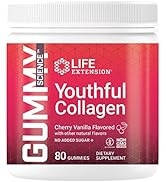 Life Extension Gummy Science Youthful Collagen - Bioactive Collagen Peptides Hyaluronic Acid Supp...