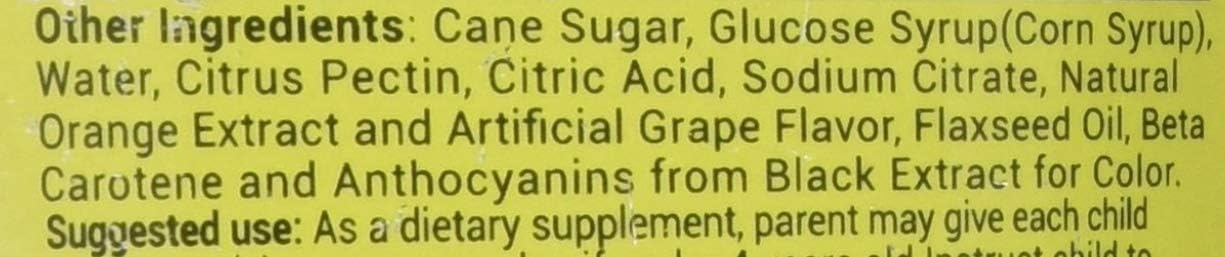 Mr. Gummy Omega-3 for Children Dietary Supplement Gummy Bears Orange, Grape, Orange/Grape, 40 Count (1)
