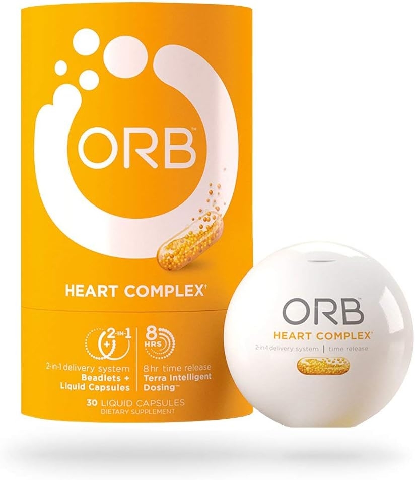 ORB Heart Complex – Time-Released COQ10 | 24-Hour Heart-Health Support, Supports Cardiovascular Health, Supports Healthy Blood Pressure, Antioxidant Support (30 Liquid Capsules)