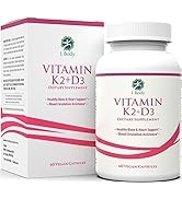 Vitamin K2 + D3 Supplement – Strong Bones, Healthy Heart & Mood Booster – 60 Servings – Easy to S...