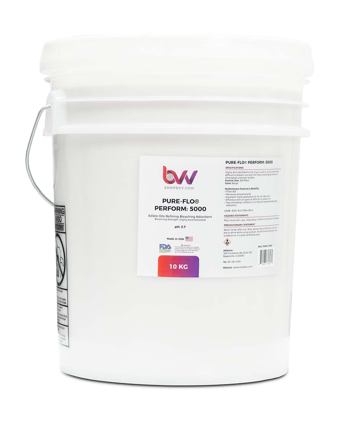 BVV Pure-Flo® Perform 5000 Highly Acid Activated Bleaching & Decolorizing Bentonite for Edible Oils *FDA-GRAS Size 10KG