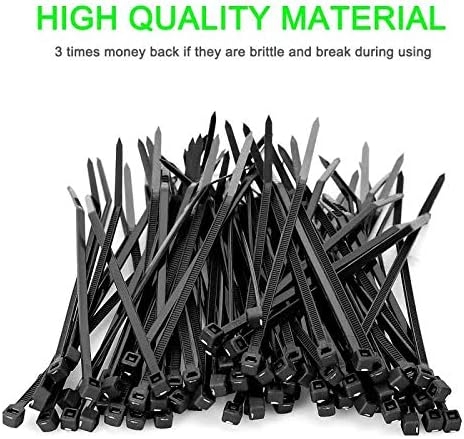 zip ties 4 inch, heavy duty cable nylone cable ties (Bulk Pack of 1000 Black)