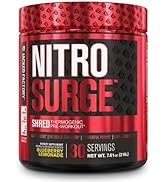 NITROSURGE Shred Pre Workout Supplement - Energy Booster, Instant Strength Gains, Sharp Focus, Po...