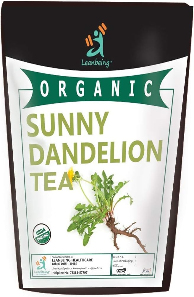 Veena Leanbeing Organic Dandelion Leaf & Root (100Gm) Herbal Tea | for Cleansing Liver, Supports Kidney Function and Digestive Health