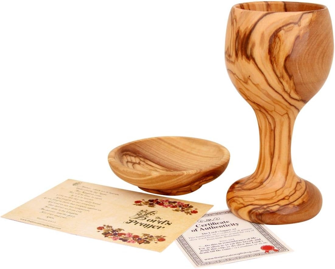 1 Cup Goblet Set [Olive Wood Tray]