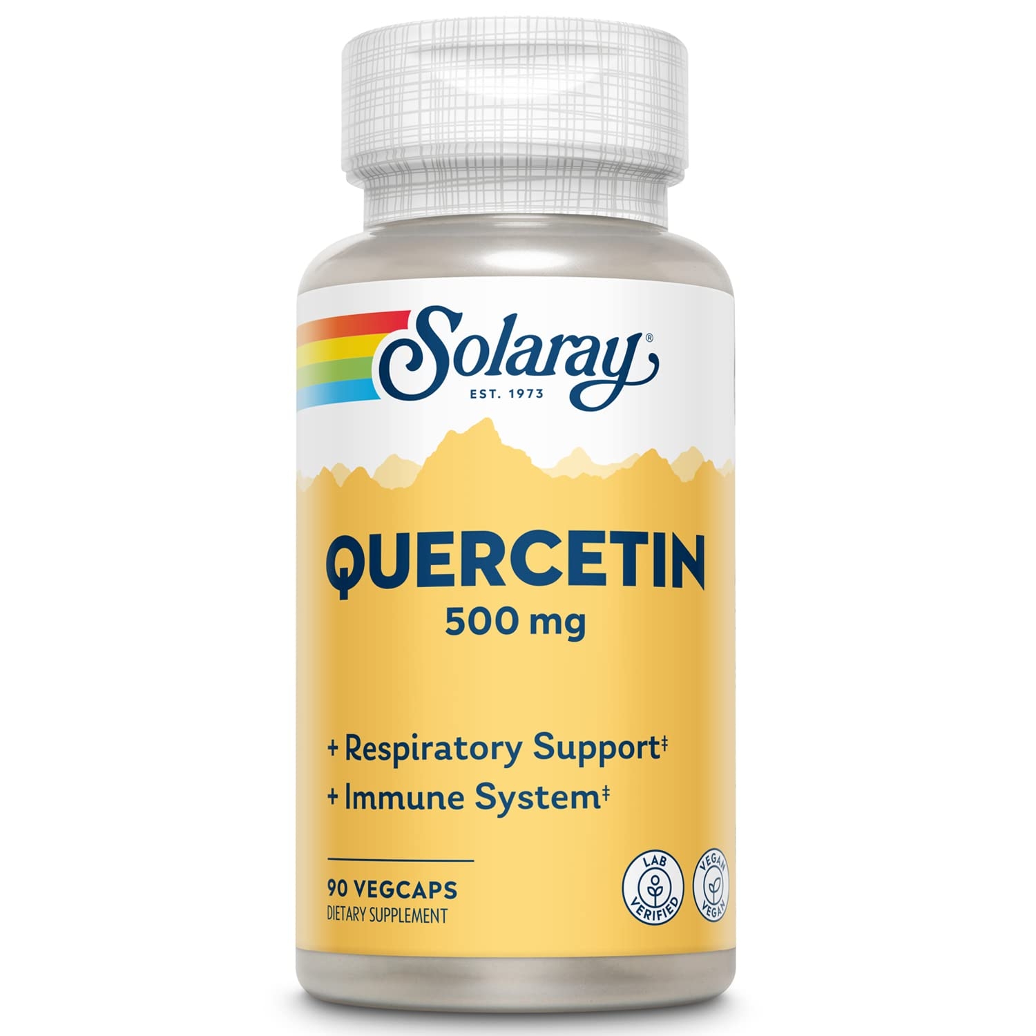 Solaray Quercetin 500mg | Support for Healthy Cells, Heart, Circulatory & Respiratory System | Bioflavonoids, Antioxidants, AMPK Activator | 90 Count