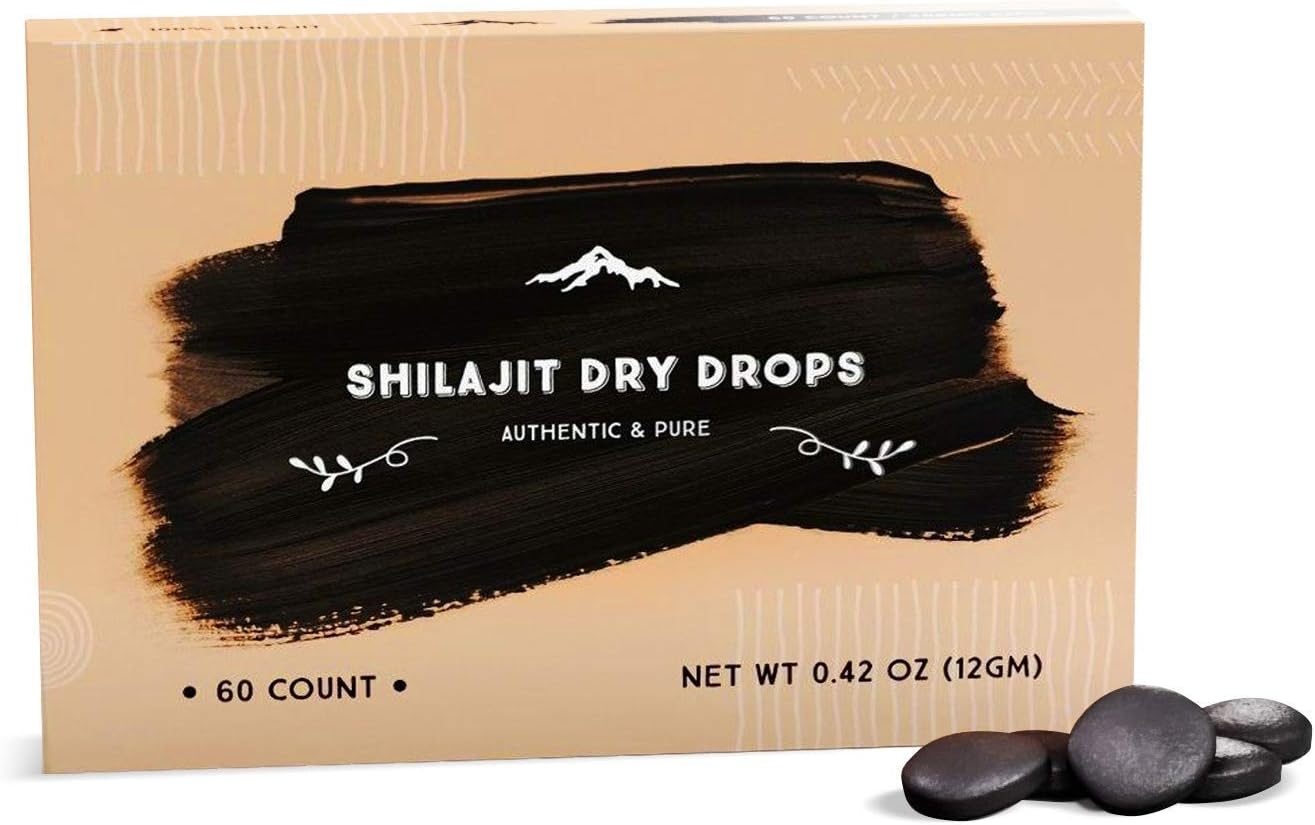 Shilajit Dry Drops - 120 Counts, 4 Month Supply, Original Siberian Shilajit, 100% Pure, Trace Minerals & Fulvic Acid