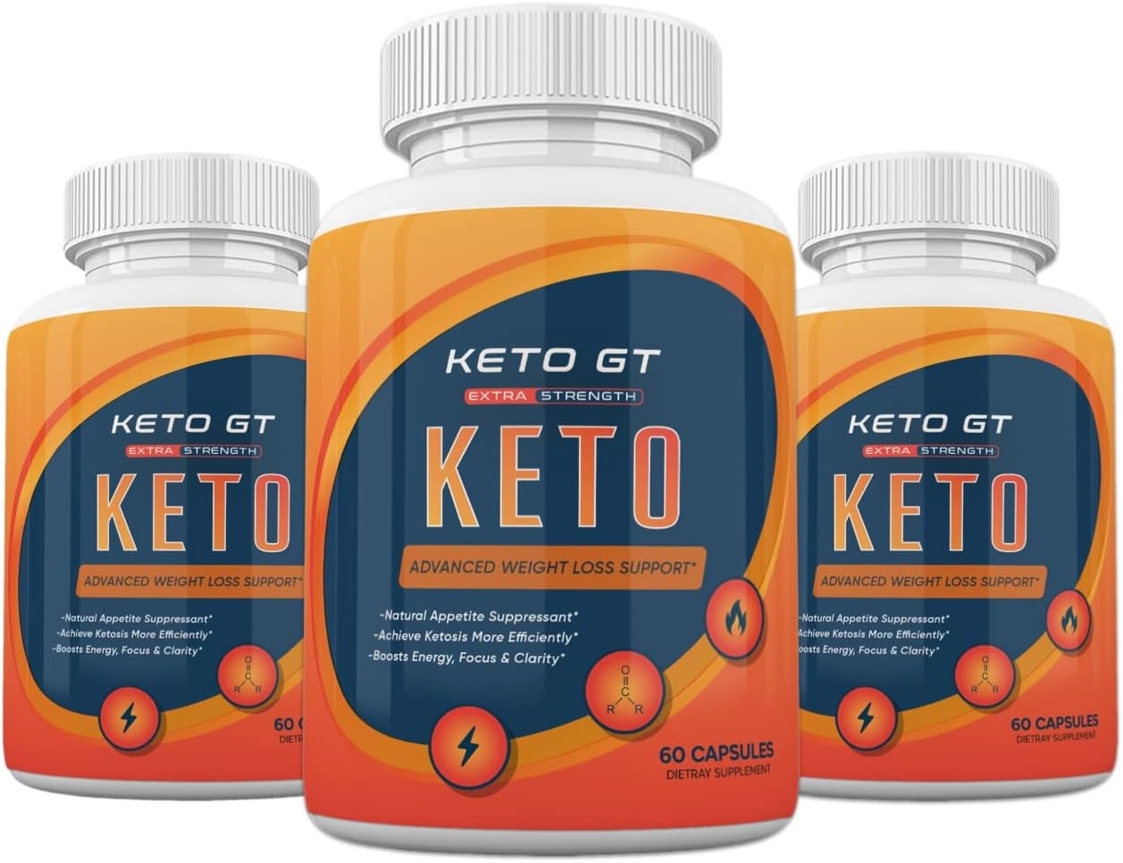 (3 Pack) Official Keto GT Advanced Weight Loss Formula, Keto GT Pills - 180 Capsules, 3 Months Supply