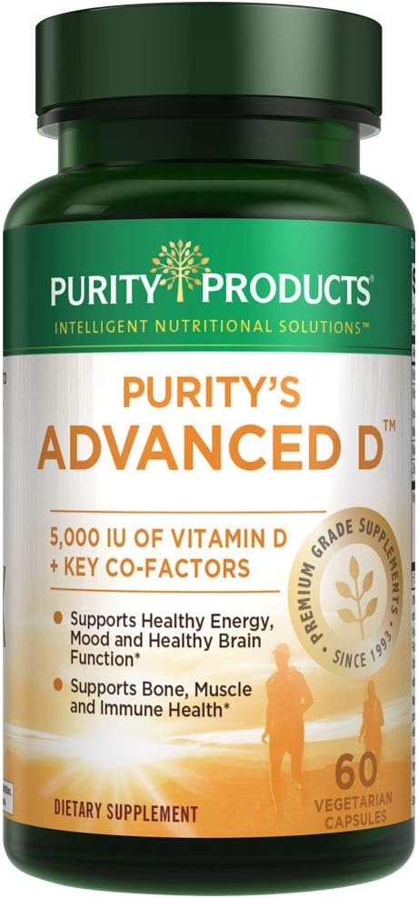 Dr. Cannell's Advanced D - Vitamin D Super Formula - 60 Vegetarian Capsules - Purity Products, Blue
