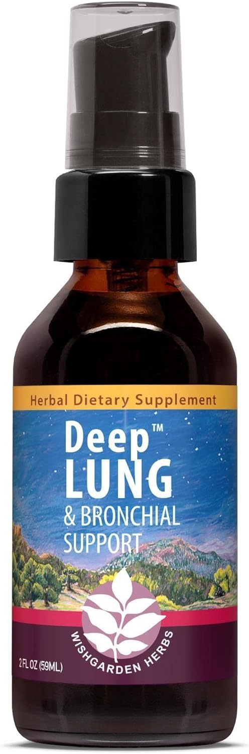 WishGarden Herbs Deep Lung - Organic Lung Support Tincture with OSHA Root and Elecampane Root, Herbal Respiratory Relief Lung Tonic, Promotes Healthy Lung Strength and Function (2oz)