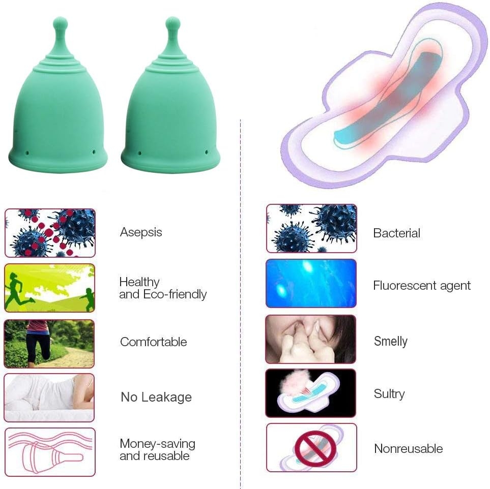 Shordy Reusable Menstrual Cups, Set of 2 with Box, First Period Cup Kit for Girls & Women, Hygienic and Safe Copa, Up to 12 Hours Comfort, Feminine Hygiene Product, Tampon Alternative (Small)