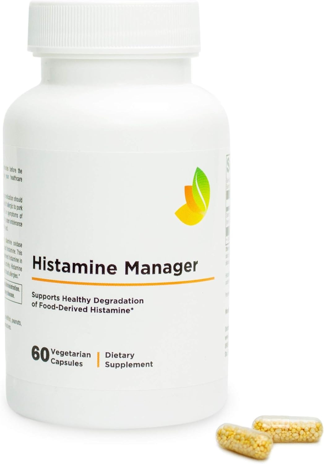 Histamine Manager – 20,000 HDU of Diamine Oxidase DAO per Serving – Digestive Enzyme to Help Block and Manage Food-Derived Histamine Intolerance – 60 Capsules (1 Bottle)