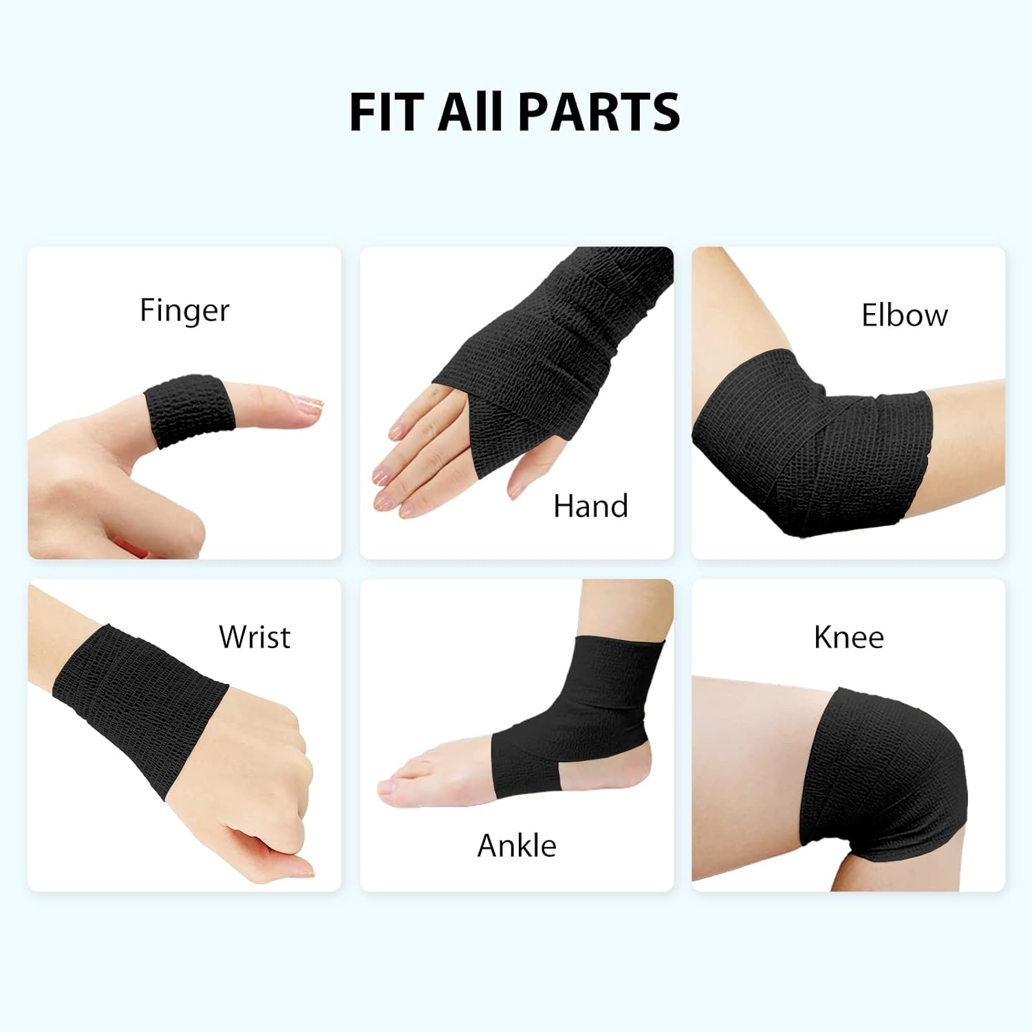 FriCARE Nonwoven Self-Adhesive Bandage, Self-Adherent Cohesive First Aid Medical Wrap, Elastic Athletic/Vet Tape for Wrist 2 Inches Wide