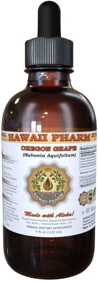 Oregon (Mahonia aquifolium) Liquid Extract, Tincture, Herbal Supplement, Hawaii Pharm, Made in USA, 2 fl.oz