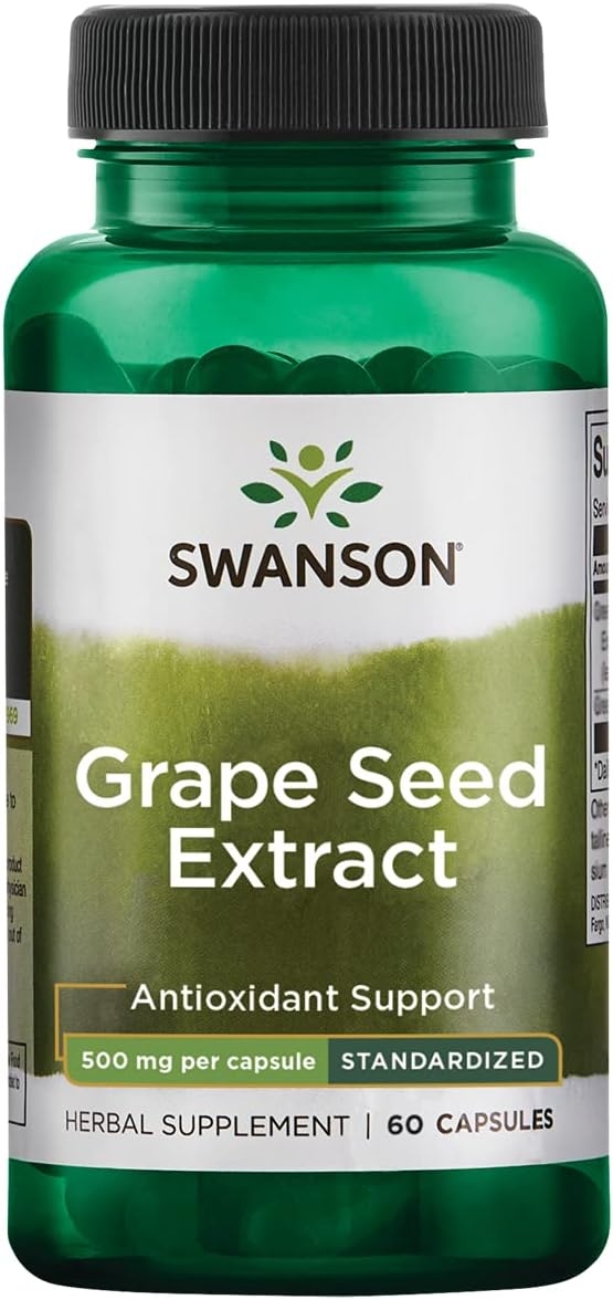 Swanson Grape Seed Extract (Standardized) 500 Milligrams 60 Capsules