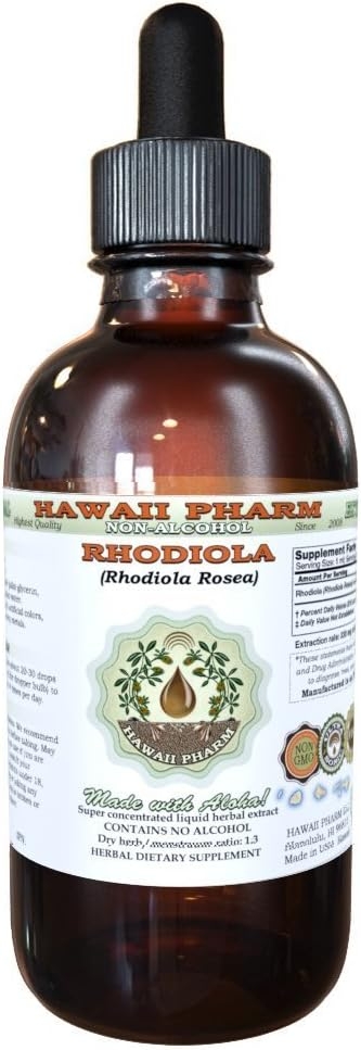 Rhodiola Alcohol-Free Liquid Extract, Organic Rhodiola (Rhodiola Rosea) Dried Root Glycerite 2 oz