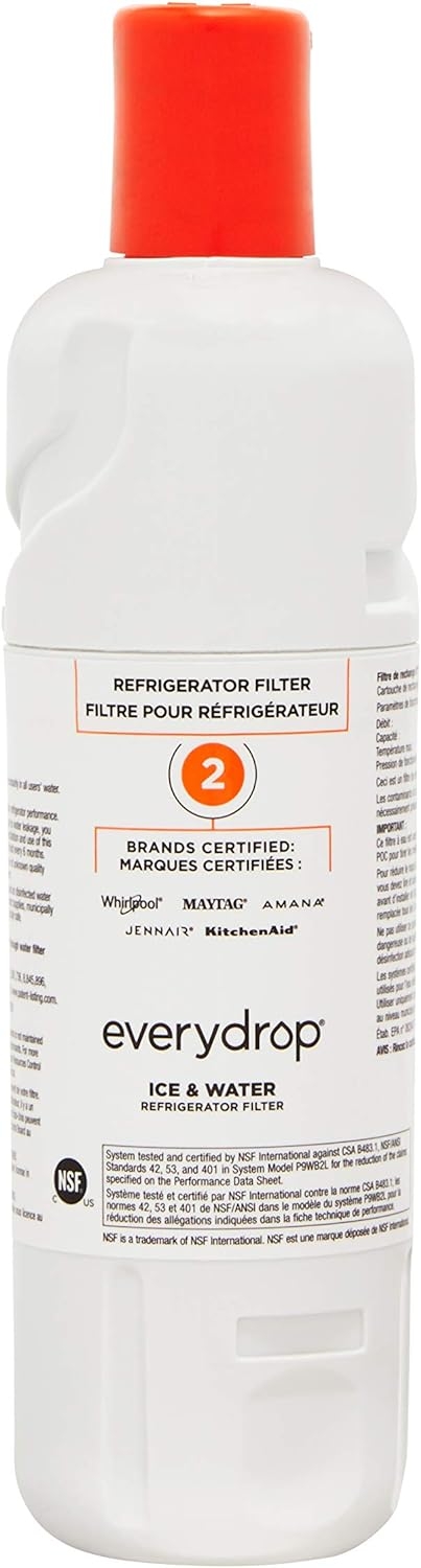 EveryDrop by Whirlpool Refrigerator Water Filter 2, EDR2RXD1 (Pack of 1)