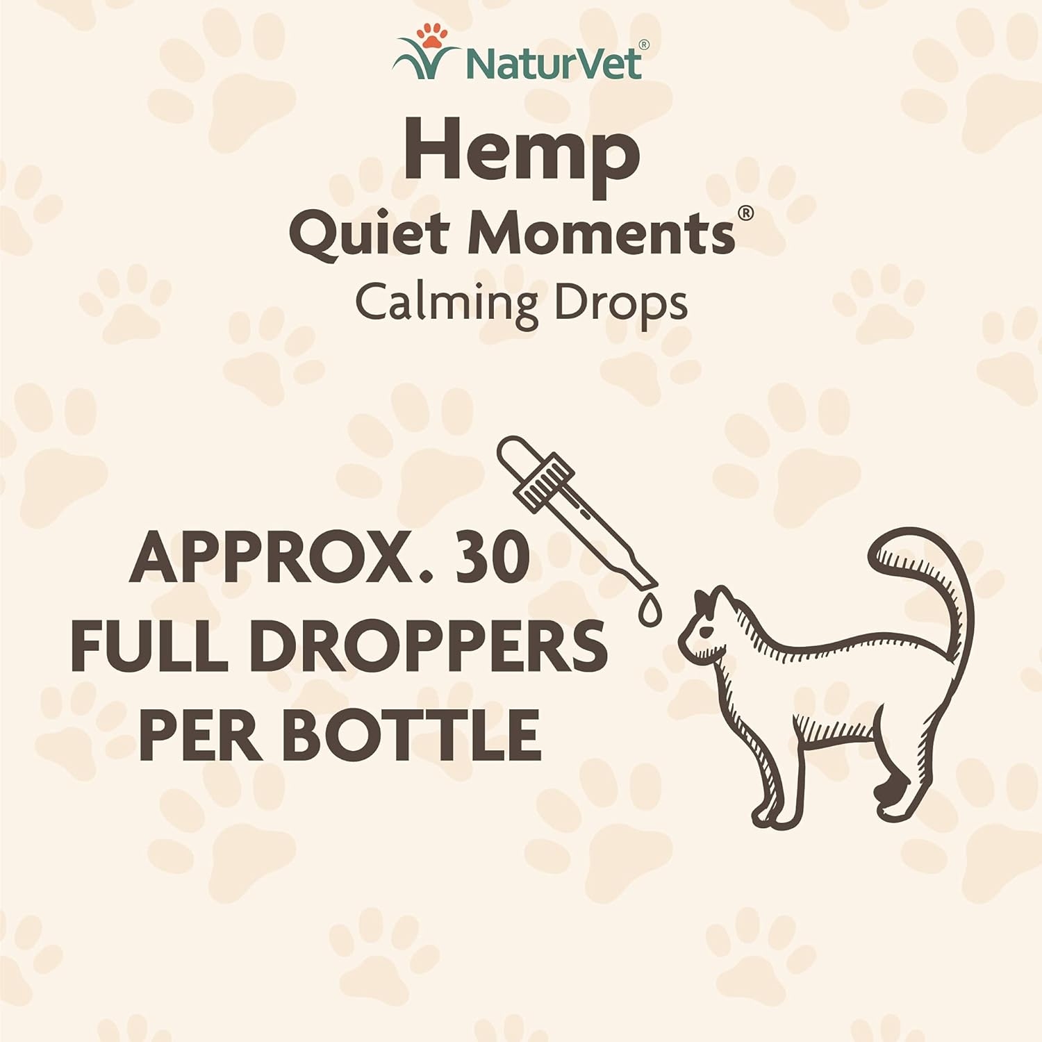 NaturVet Hemp Quiet Moments Calming Drops for Cat, 1oz