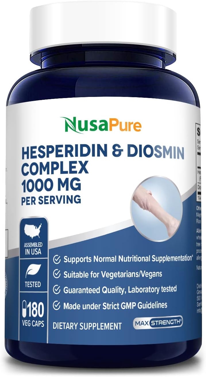Diosmin - Hesperidin 1000mg 180 Veggie Caps (Vegan, Non-GMO, Gluten-Free)